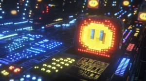 screen of Pac-Man video game gameplay